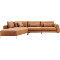 deri modern basit köşe kanepe aile oturma odası